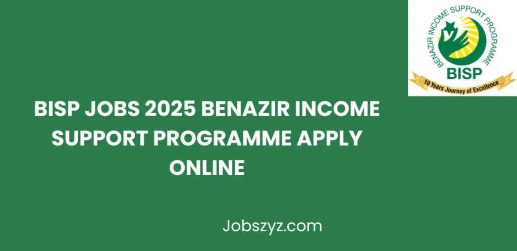 BISP Jobs 2025 Benazir Income Support Programme Apply Online